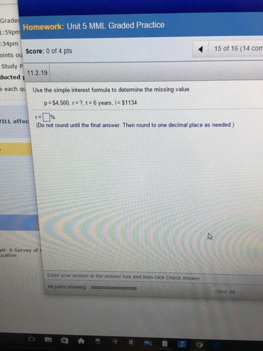  Use the simple interest formula to determine the missing value p