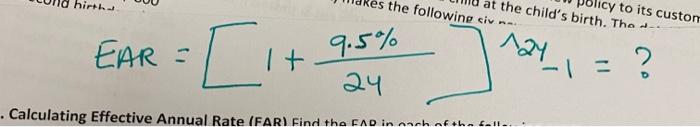  EAR =[1+249.5%]241= ? EAR =[1+249.5%]241=