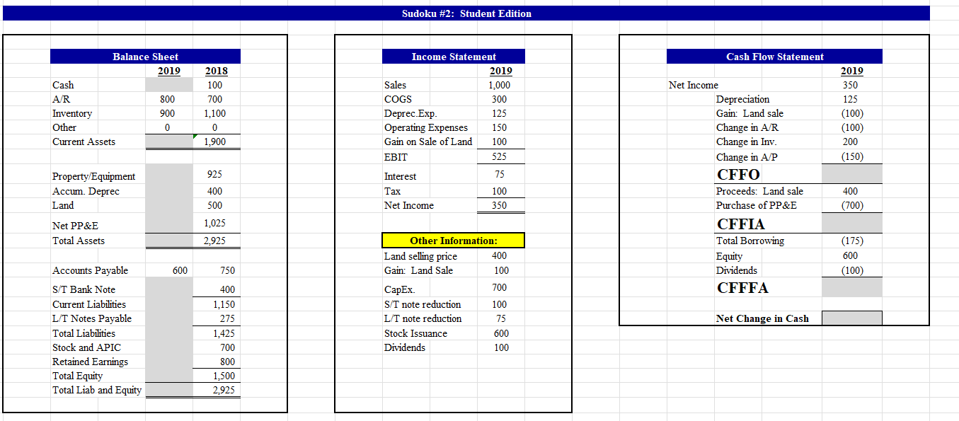 Complete the sudoku problem below. Please show work and explain. Sudoku \#2: