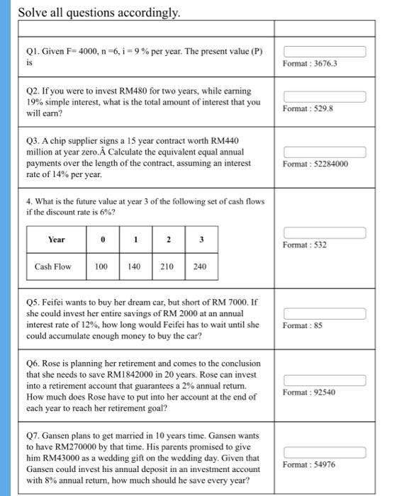  Solve all questions accordingly