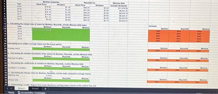 Retum-e384a9 xis a. Use the data to calculate annual rates of return