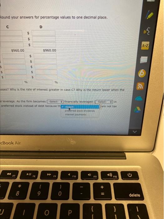 preferred stock financing with a dividend rate of 10% and 50% equity