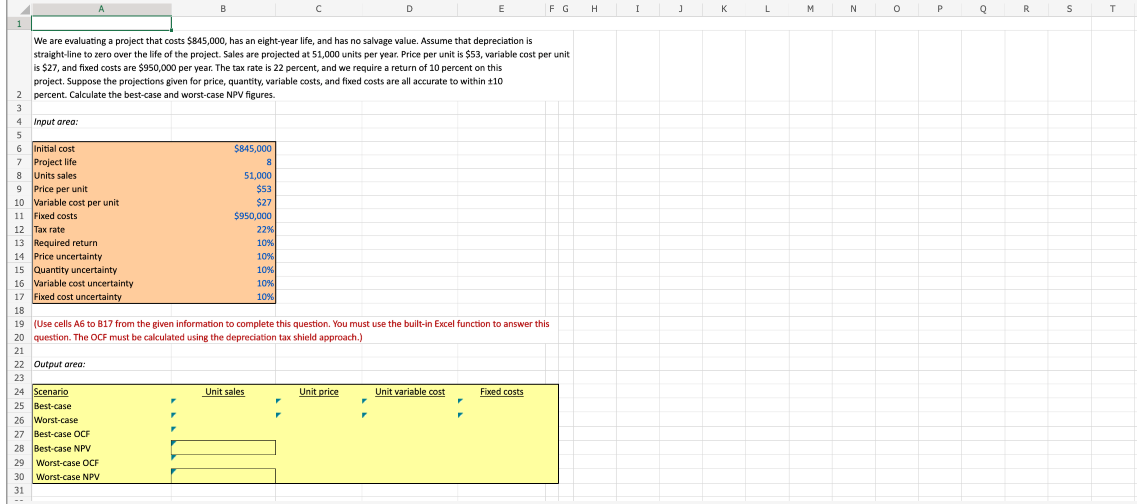 Find all the empty spaces as well as adding the formula 
