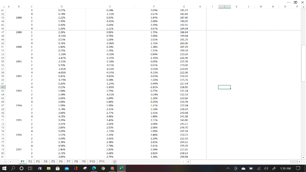 B Year 1977 1978 E Quarterly return - CRE_Denver_CO 1 2. Quartely