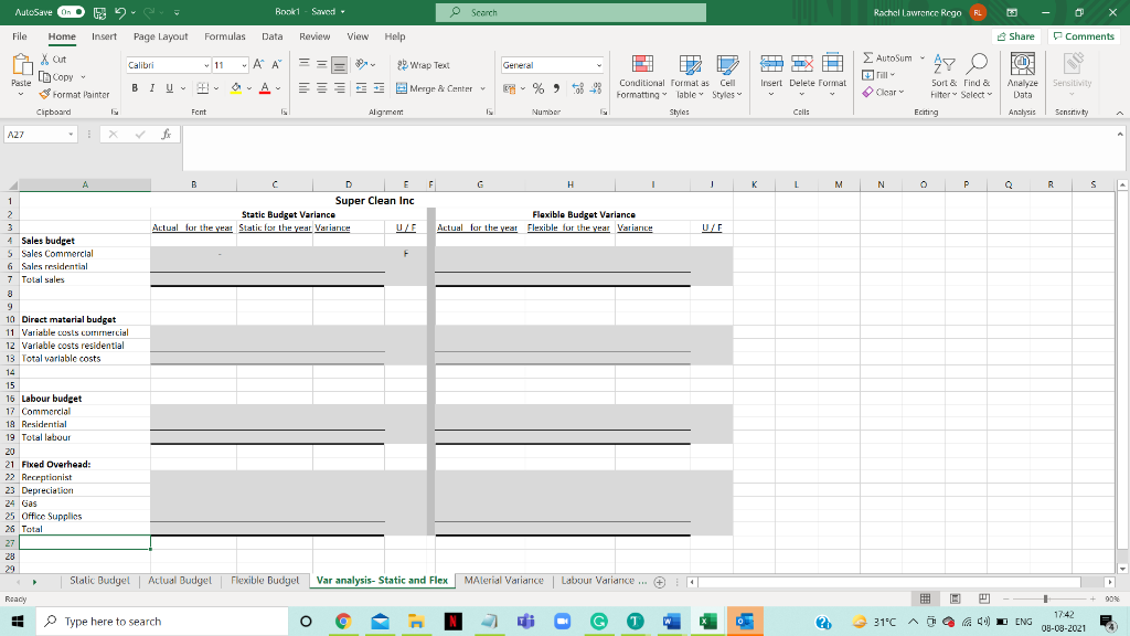 the residential and commercial segments are shown separately, and there is total