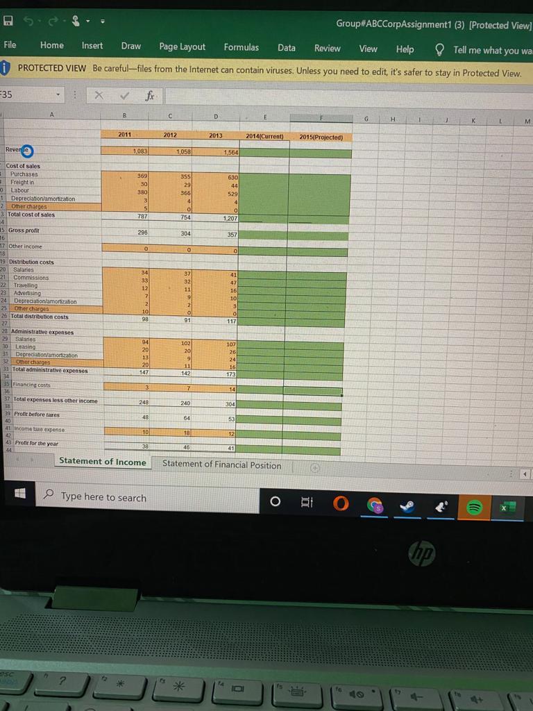  Group#ABC CorpAssignment1 (3) [Protected View] File Home Insert Draw Page Layout
