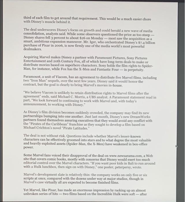 Marvel for $4 Billion By Brooks Barnes and Michael Cieply Aug. 31,