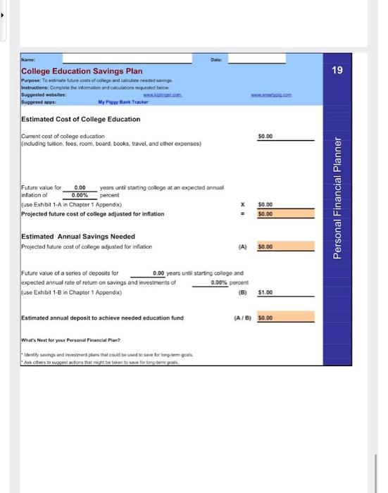 percent (use Exhbit 1-A in Chapter 1 Append x ) Projected future
