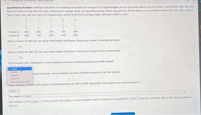 its capital budget, and you have been asked to do the analysis,