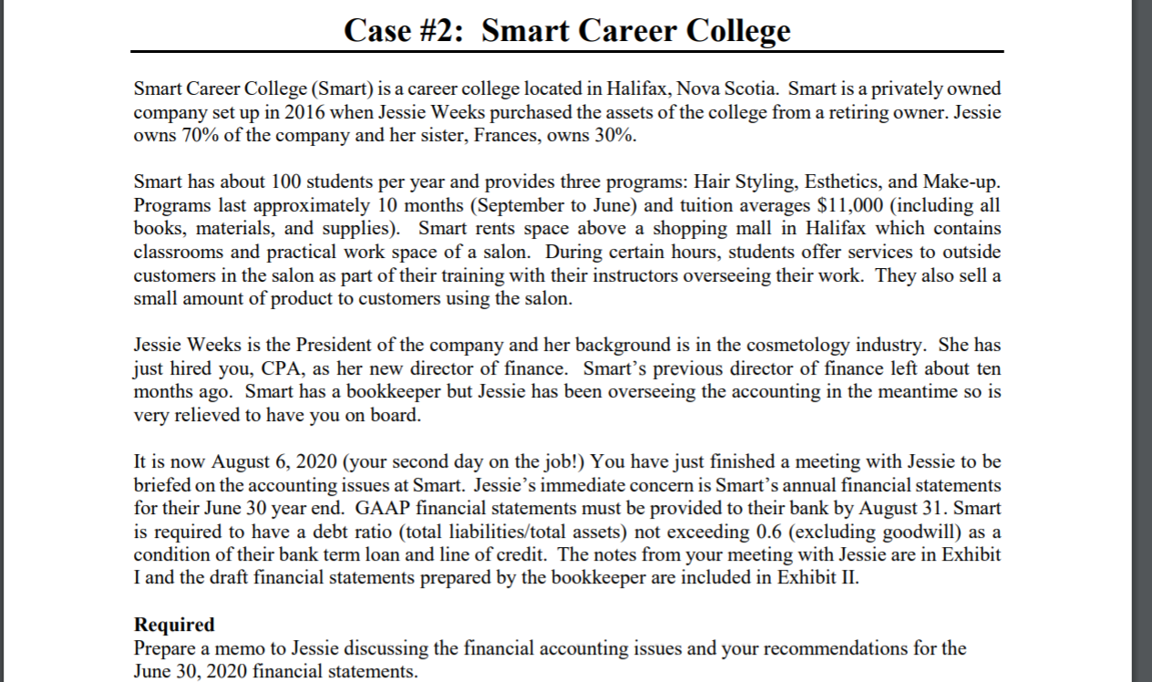issue. For example, which GAAP you are using and why. Accounting Issues