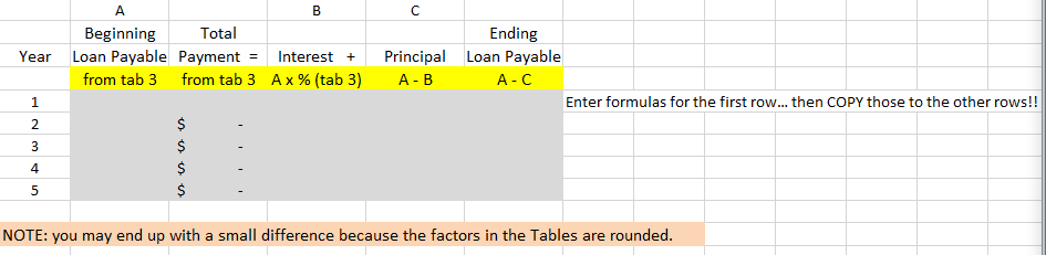loan in 5 annual payments or 60 monthly payments, at Big E's