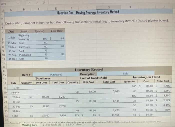  Intermediate Accounting. need help with table 1/2. G39 B D E