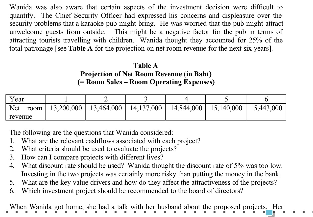 Phuket Beach Hotel Analysis How do I calculate the decrease in net