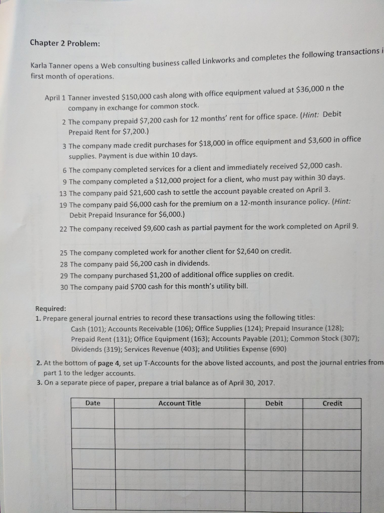Please read the required section Prepare: 1- general entries. 2- Set up