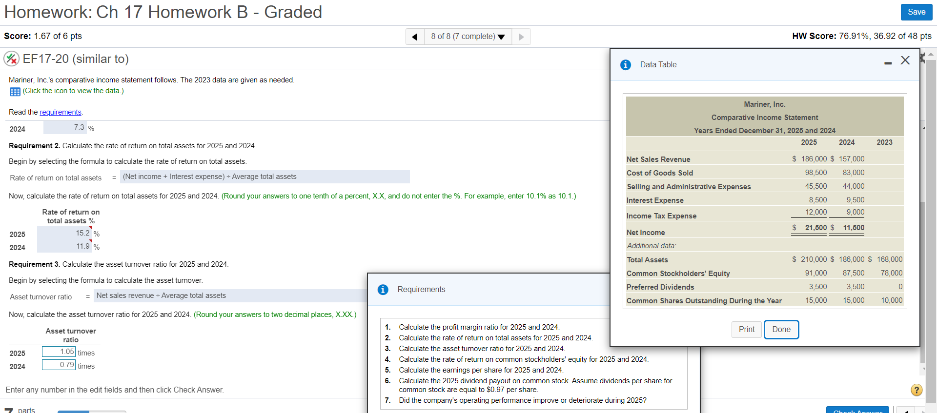 please help me solve requirment 3 Homework: Ch 17 Homework B -