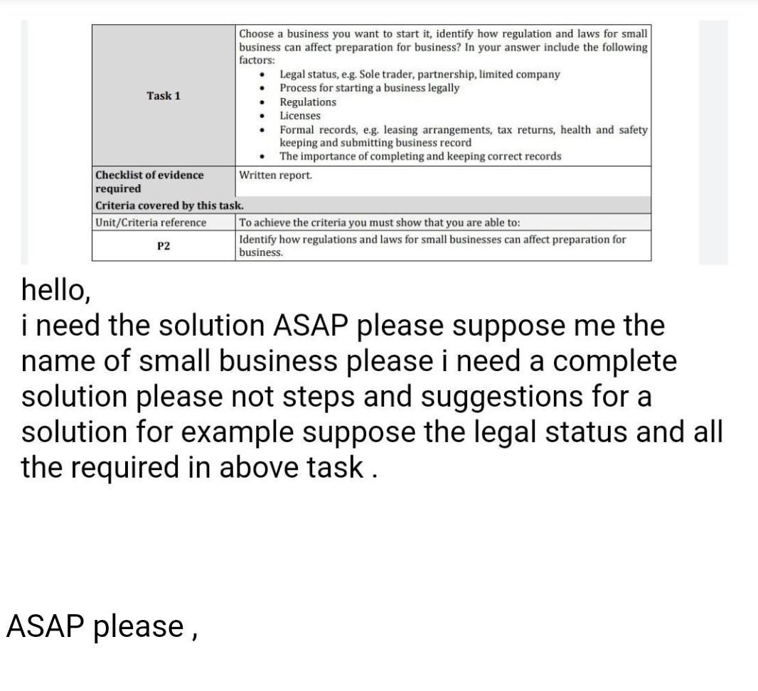  i need a full solution from a to z exacamble such