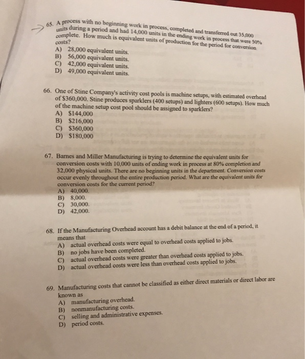 an activity cost pool? A) Setting up machines B) Machining C) Machine