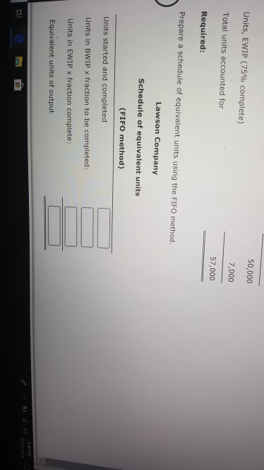 product where all manufacturing inputs are applied uniformly. Lawson produced the following