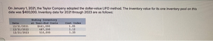  please write answers in the same format. thank you On January