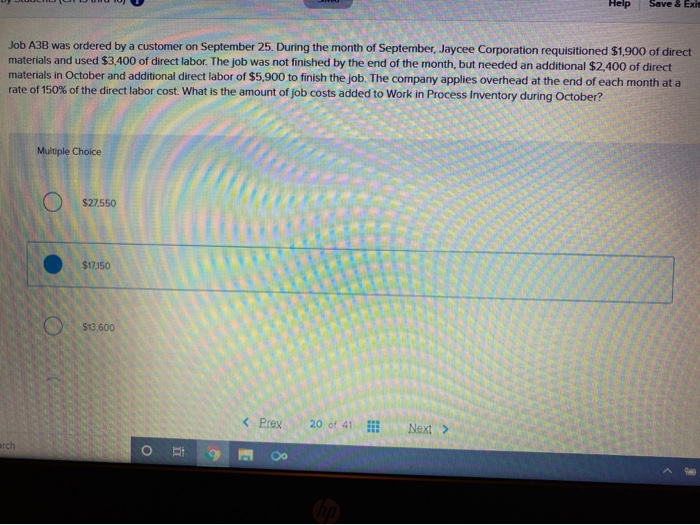 Job A3B was ordered by a customer on September 25. During the