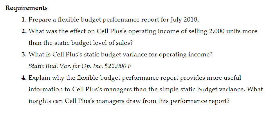 2018 flexible budget shows output levels of 8,500, 10,000, and 12,000 units.