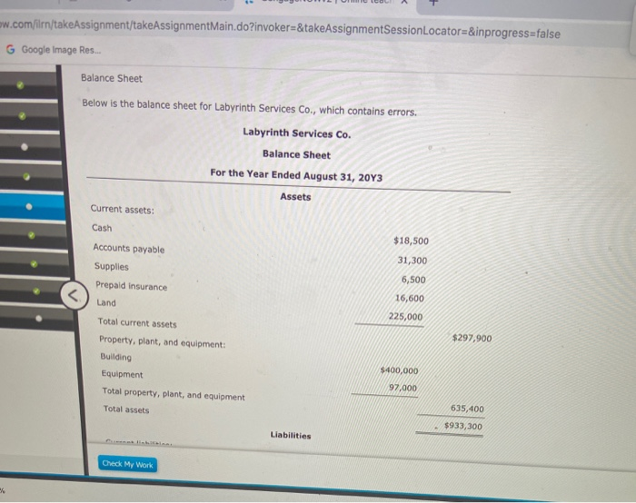  com/ilm/takeAssignment/takeAssignmentMain.do?invoker=&takeAssignmentSessionLocator &inprogress=false Google Image Res. Balance Sheet Below is the balance