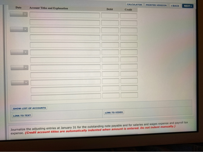 the ledger of Carla Vista Co. contained these liability accounts Accounts Payable