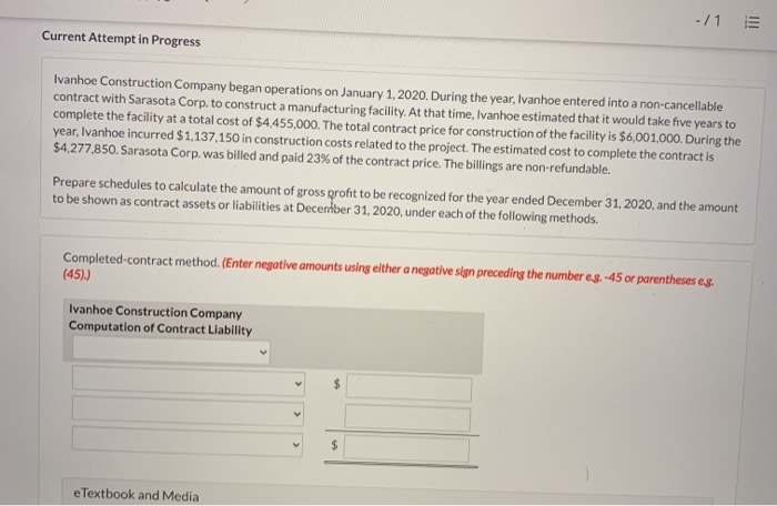  - /1 Current Attempt in Progress Ivanhoe Construction Company began operations