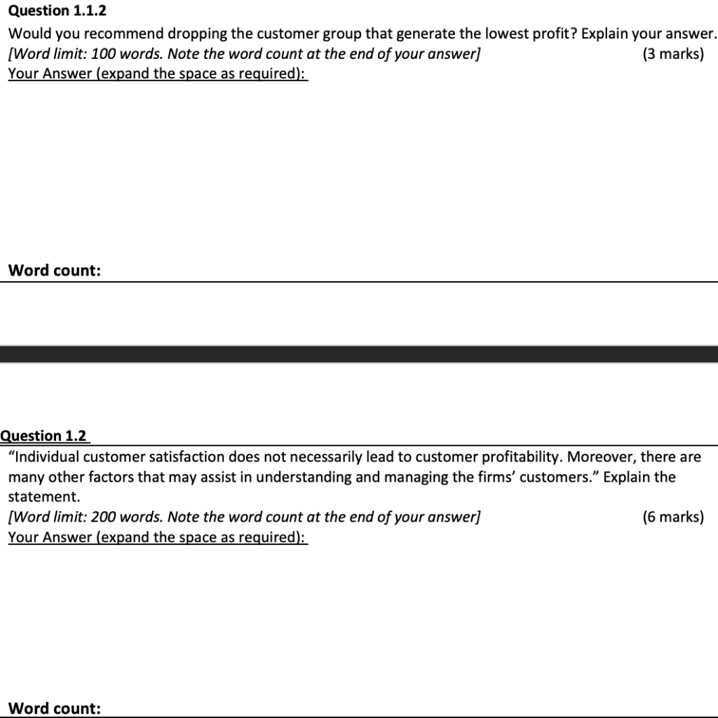 has hired you to calculate the profitability of its three customer types.