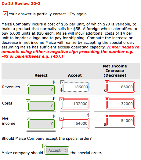  Do It! Review 20-2 Your answer is partially correct. Try agairn