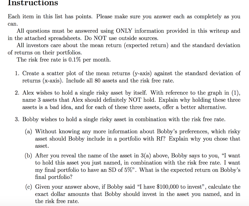 Need help on #3 part b & c. Instructions Each item