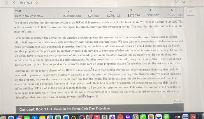 year thereafter. Vacancies and collection losses are expected to be 10 percent