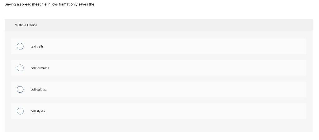  Saving a spreadsheet file in .cvs format only saves the Multiple