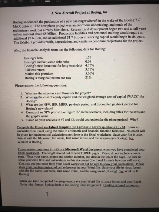 please answer question 4 A New Aircraft Project at Boeing, Inc. Boeing