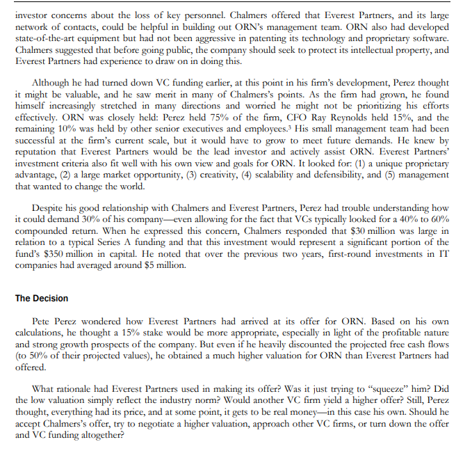 method. 6. What should Pete Perez do? I NEEDTHE EXCEL CALCULATION OutReach