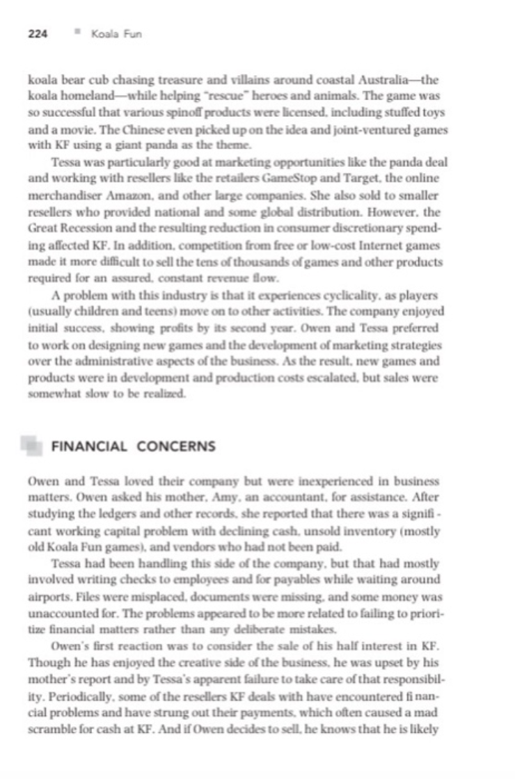 WOULD YOU RECOMMEND THAT OWEN AND TESSA DO TO IMPROVE THEIR COMPANY?