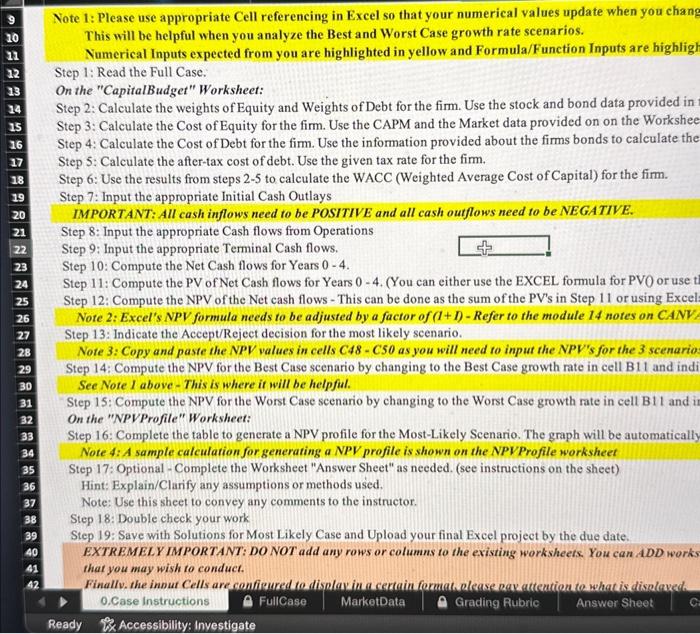 EXCEL Note 1: Please use appropriate Cell referencing in Excel so that