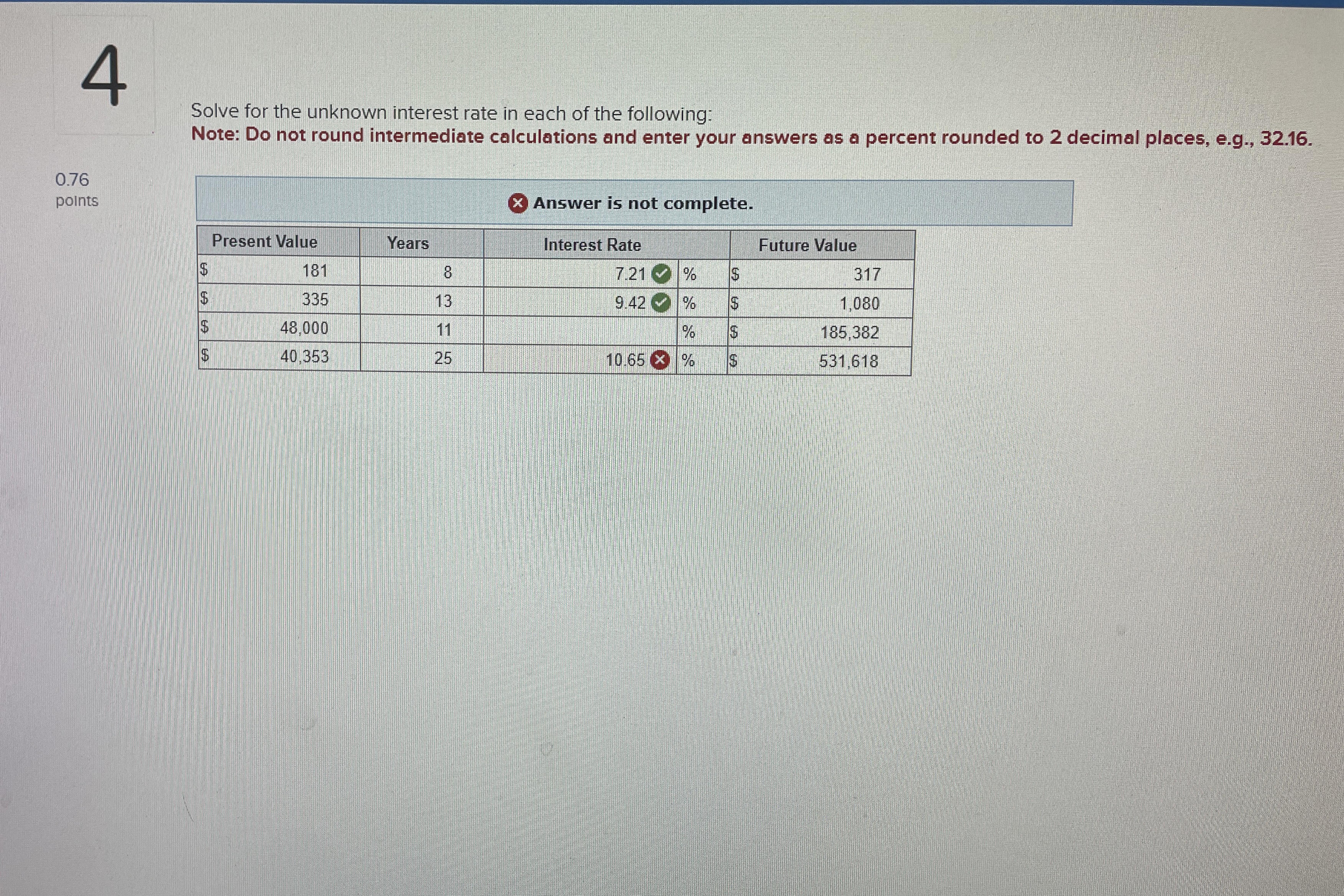  Solve for the unknown interest rate 