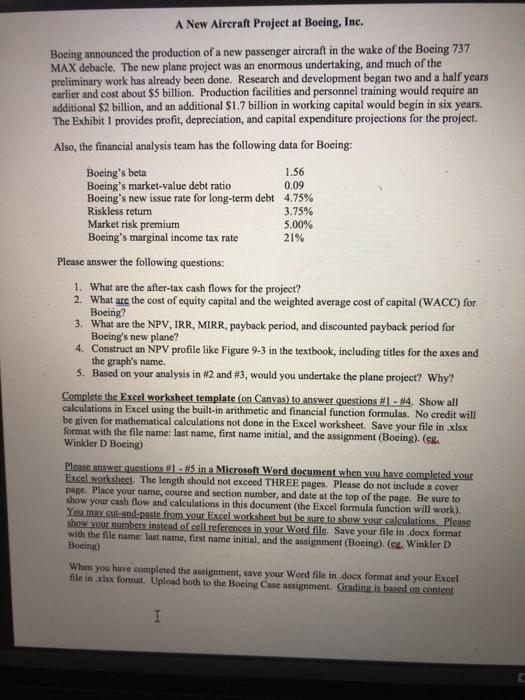please answer question 5 A New Aircraft Project at Boeing, Inc. Boeing