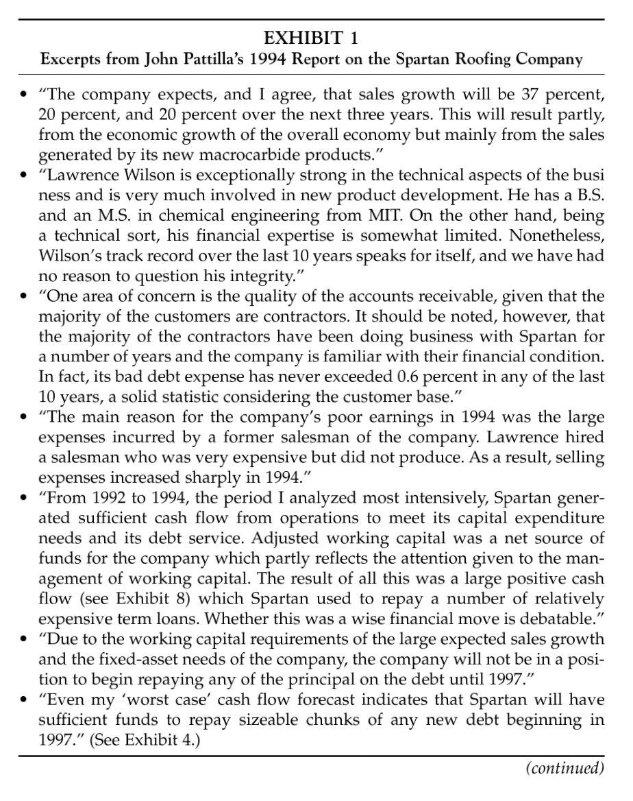 listed in Exhibit 3. (b) Complete the "worst case cash flow projection