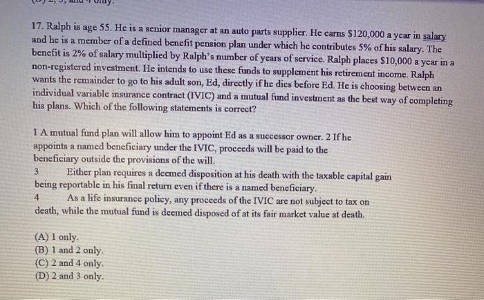 in the mind Blue 15. George wishes to invest $100,000 of non-registered