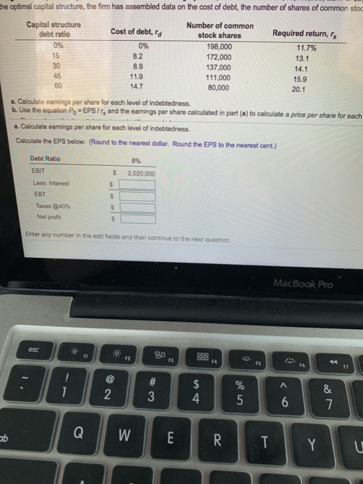 nt grative Optim al capital structure Modalion Cool g Systems, has total