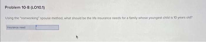  Using the "nonworking" spouse method, what should be the life insurance