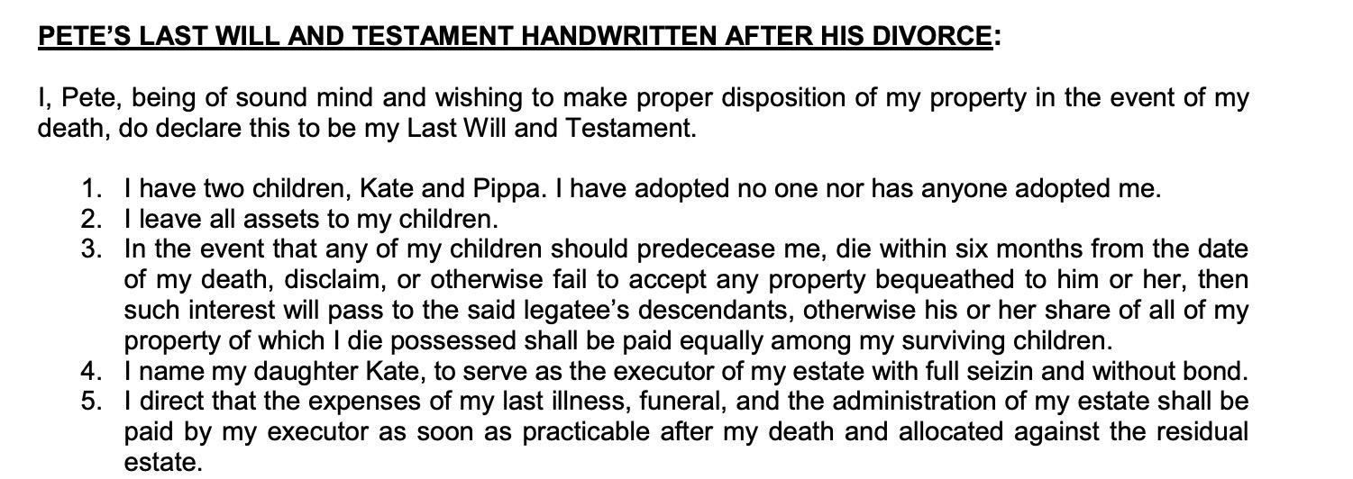 in his lifetime. The first will was a statutory will executed during