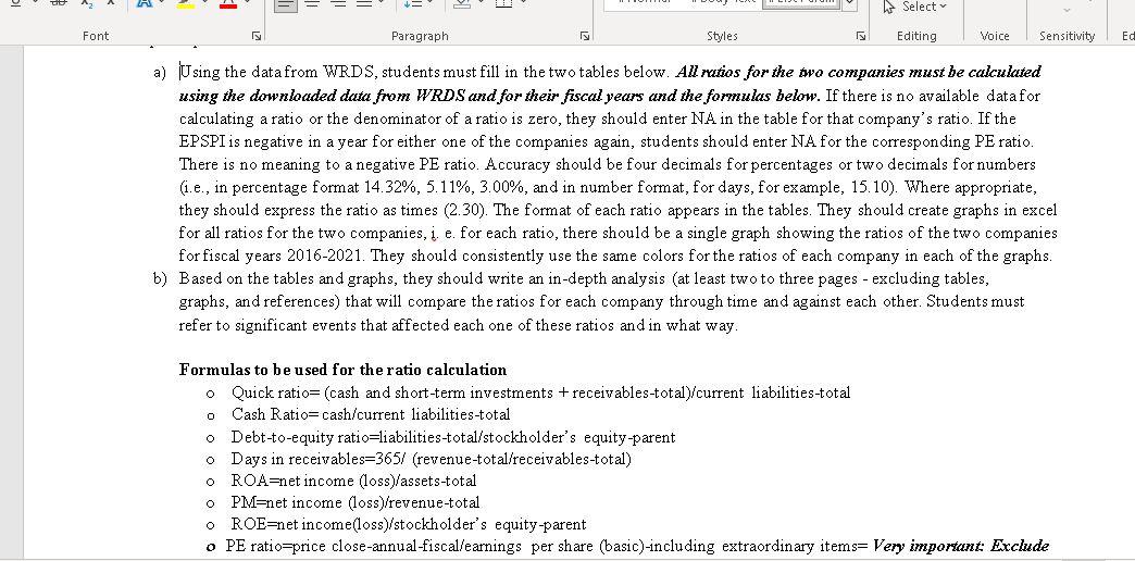  hos Select Font Paragraph Styles Editing Voice Sensitivity Ed a) Using