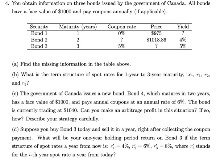  Specific calculations needed for c) and d), please. 4. You obtain