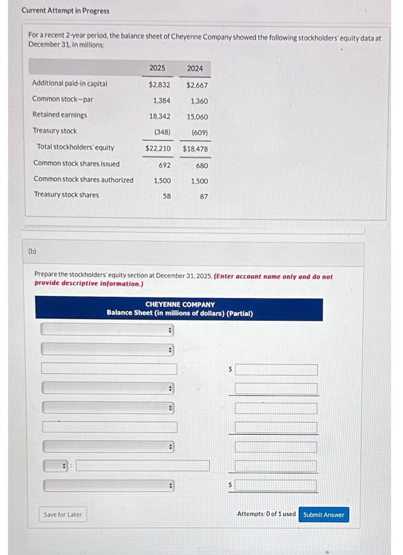  Current Attempt in Progress For a recent 2-year period, the balance