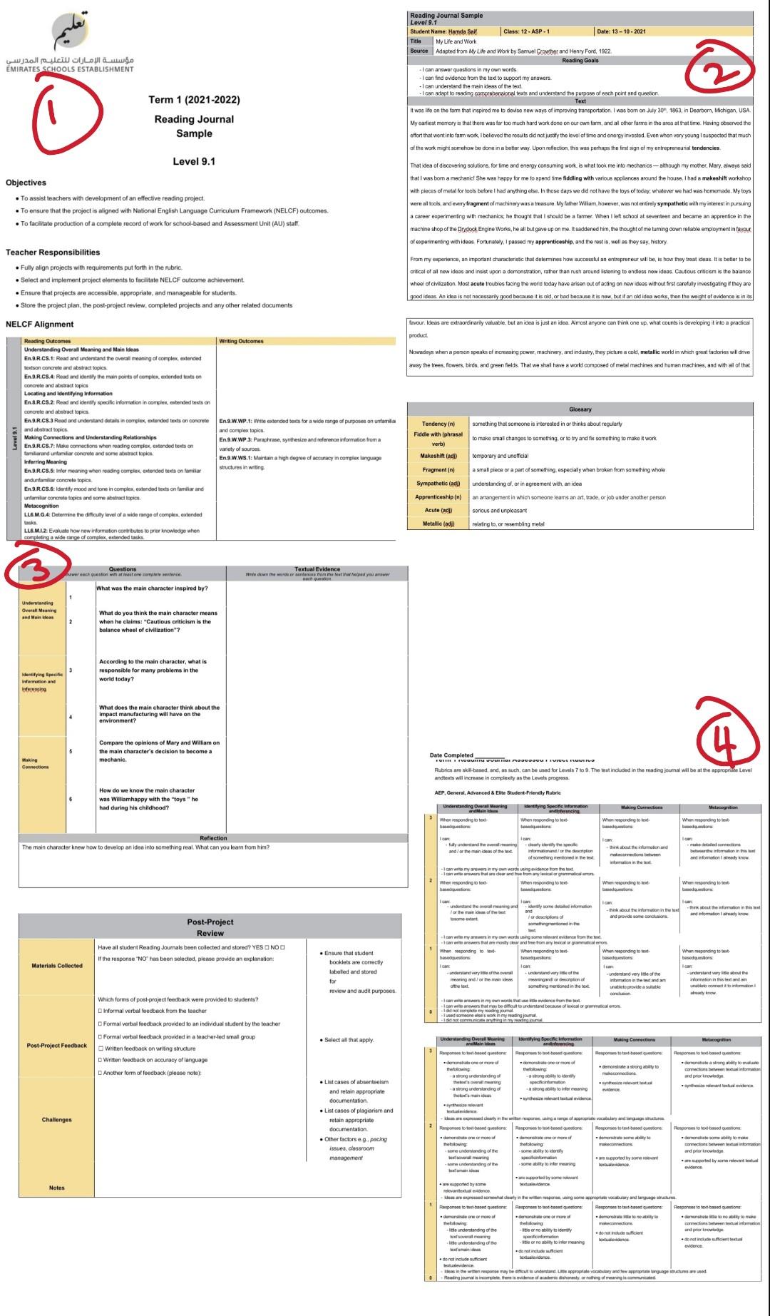  Reading Journal Sample Level 9.1 Student Name: Hamda Sail Class: 12