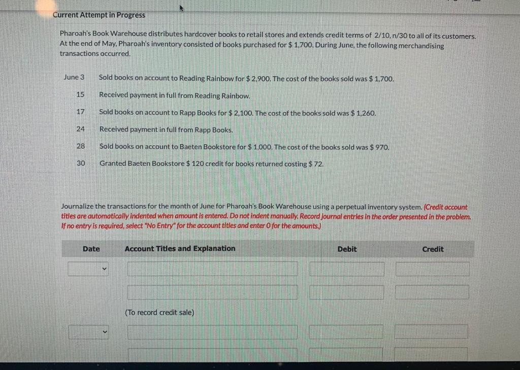 Current Attempt in Progress Pharoah's Book Warehouse distributes hardcover books to