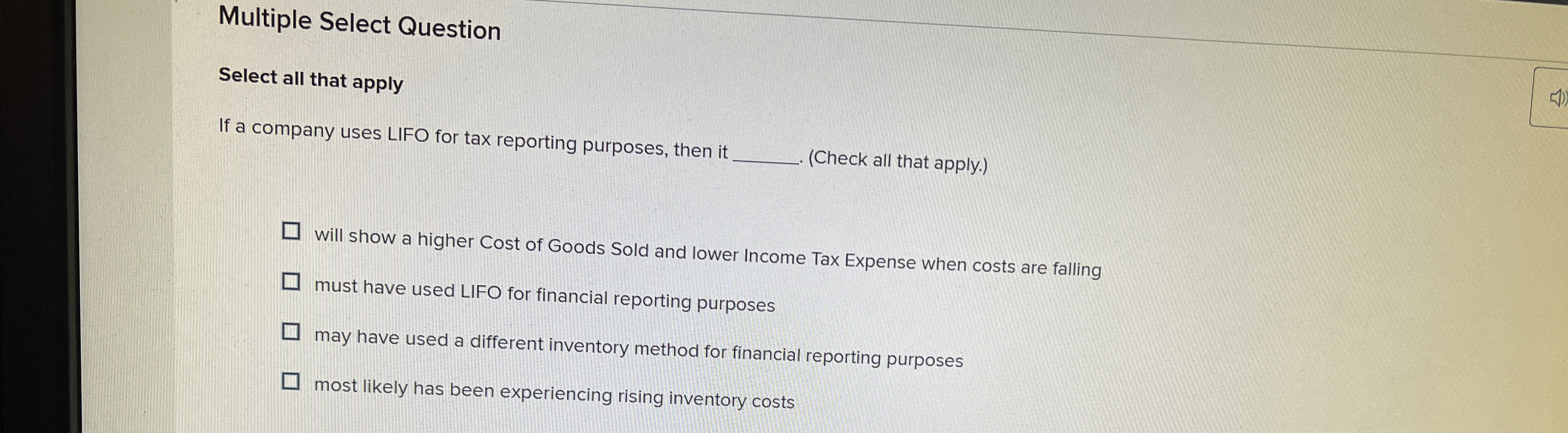  Multiple Select Question Select all that apply If a company uses